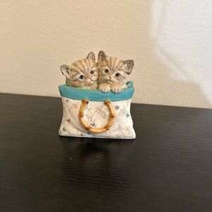 Lenox Vintage Tote For Two Kittens Figurine
